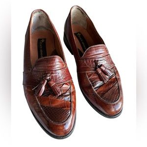 Stacy Adam’s Genuine Snake Skin / Leather Santana Printed Tassel Loafers